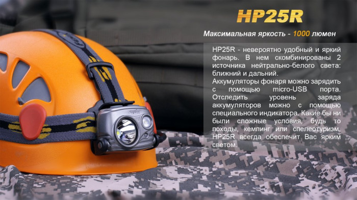 Налобный фонарь Fenix HP25R Cree XM-L2 U2  