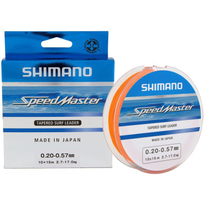 Шоклидер Shimano Speedmaster Tapered Surf Leader 10X15m 0.26-0.57mm 4.6-17.0kg