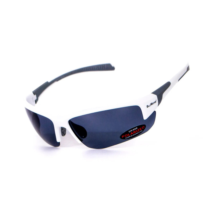 Очки BluWater Samson-3 White Polarized (gray), серые в белой оправе  