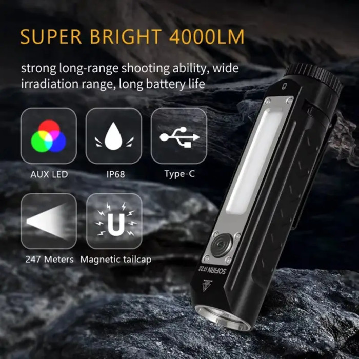 Фонарь Sofirn IF23 4000 лм с RGB светом и магнитом  