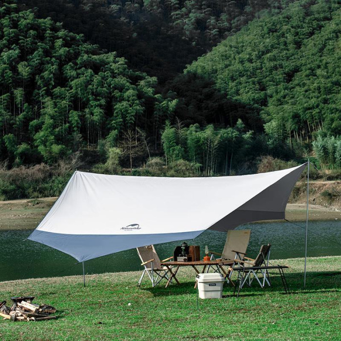 Тент кемпинговый Naturehike UPF50+ Hexagon tarp с двумя стойками, 520*460 см  
