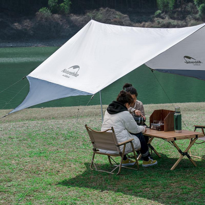 Тент кемпинговый Naturehike UPF50+ Hexagon tarp с двумя стойками, 520*460 см  