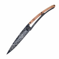 Нож Deejo Tattoo Wood Black 37 g, Juniper, "Esoteric"