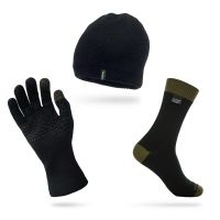 Комплект DexShell носки Thermlite Green DS6260 + шапка DH372 + перчатки ThermFit Neo DG324TSB