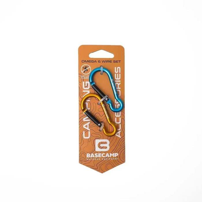 Набор алюминиевых сервисных карабинов Base Camp Omega 6 Straight Set, 2 шт, Blue/Orange (BCP 61216)  
