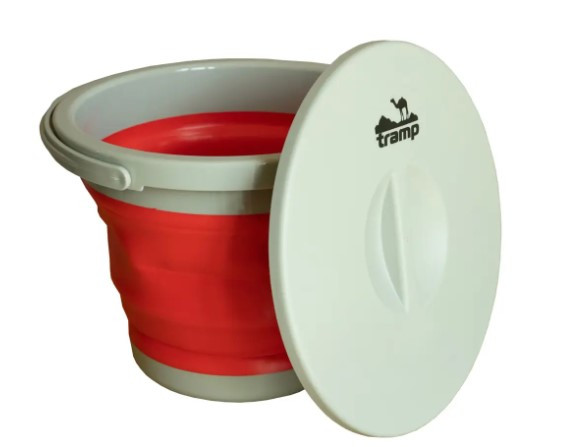 Ведро Tramp складное силиконовое с крышкой 5л red  