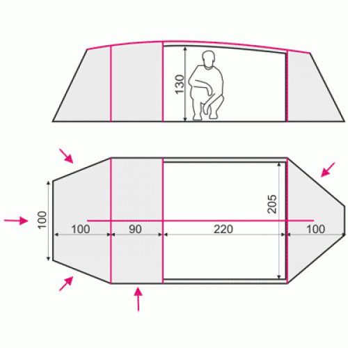 Палатка Terra Incognita Bravo 4 (вишневый)  