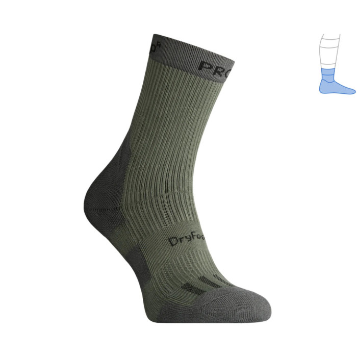 Компрессионные носки защитные демисезонные Protector MidDry+ серо-оливковые M 40-43  