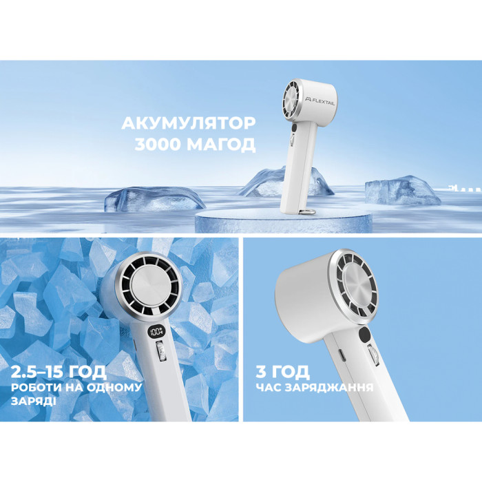 Портативный ручной вентилятор Flextail Max Handheld Fan Pro, белый  