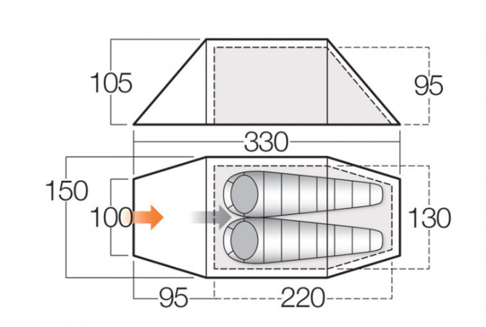 Палатка Vango Gamma 200 Apple Green  