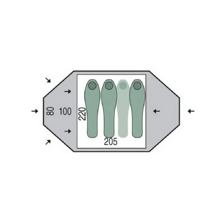 Палатка трехместная Pinguin Taifun 3, Green (PNG 134.3)  