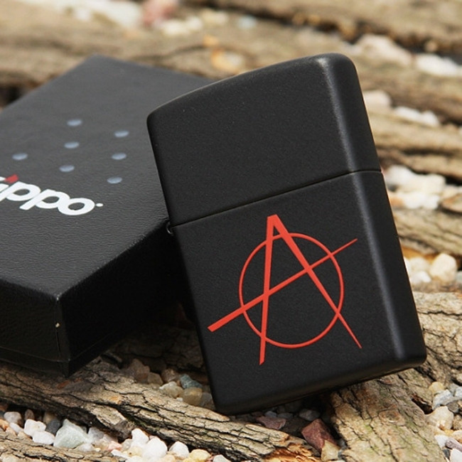 Зажигалка Zippo 218, Black Matte Anarchy, 20842  