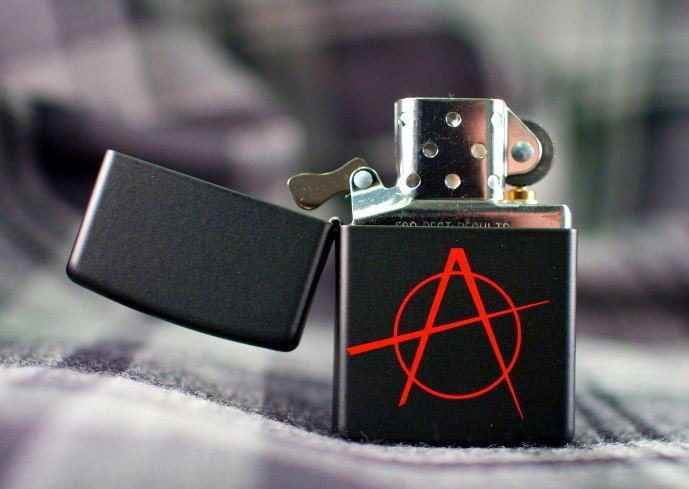 Зажигалка Zippo 218, Black Matte Anarchy, 20842  