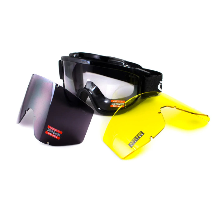 Защитные очки Global Vision Wind-Shield 3 lens KIT (три сменные линзы) Anti-Fog  