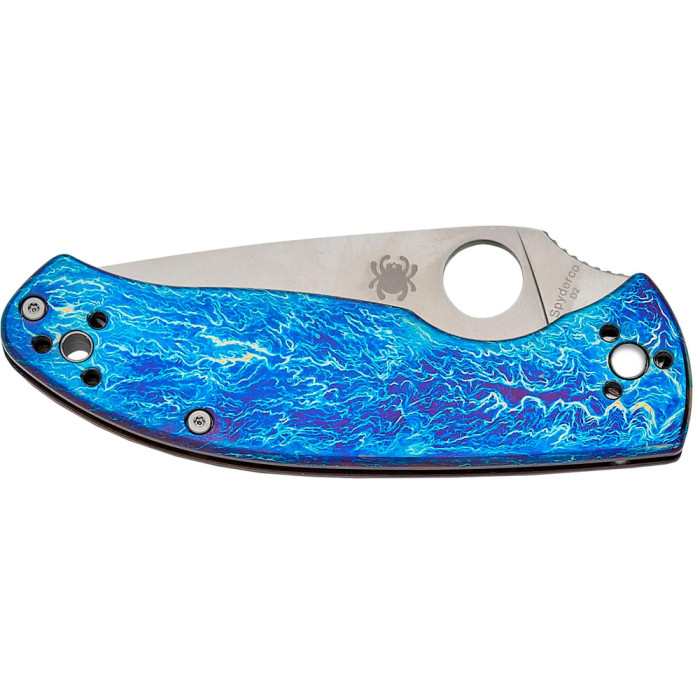 Нож Spyderco Tenacious, D-2, Titanium blue  