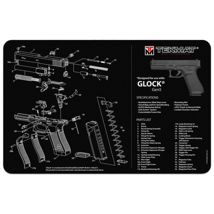 Коврик настольный Tekmat Glock Gen5 28x43 см  