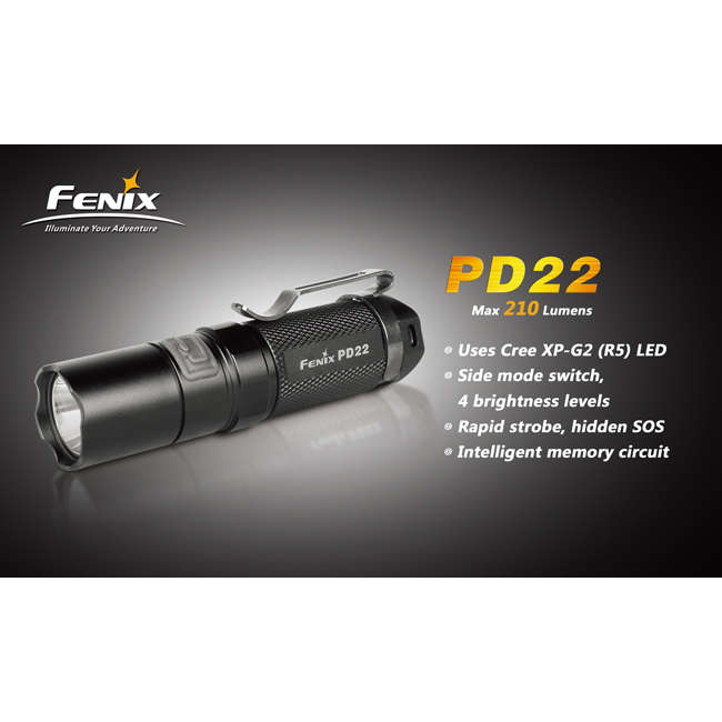Карманный фонарь Fenix PD22, черный, CREE XP-G2 LED R5  