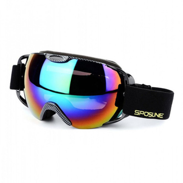 Маска для лыж и сноуборда Sposune HX012-3 Carbon-Revo Rainbow  