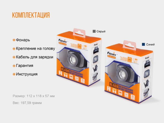 Фонарь Fenix HL40R Cree XP-L HI V2 (синий)  