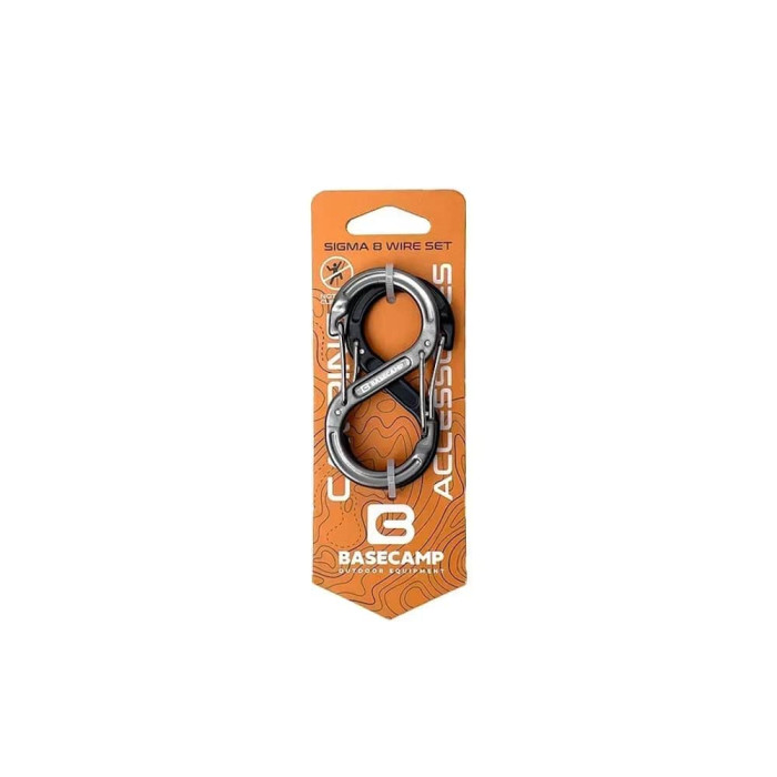 Набор алюминиевых сервисных карабинов Base Camp Sigma 5 Wire Set, 2 шт, Black/Grey (BCP 61015)  