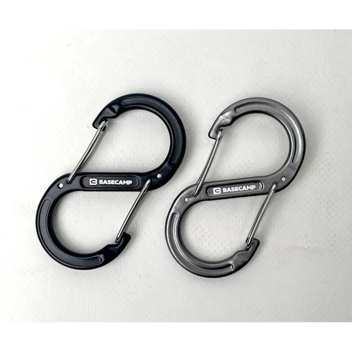 Набор алюминиевых сервисных карабинов Base Camp Sigma 5 Wire Set, 2 шт, Black/Grey (BCP 61015)  