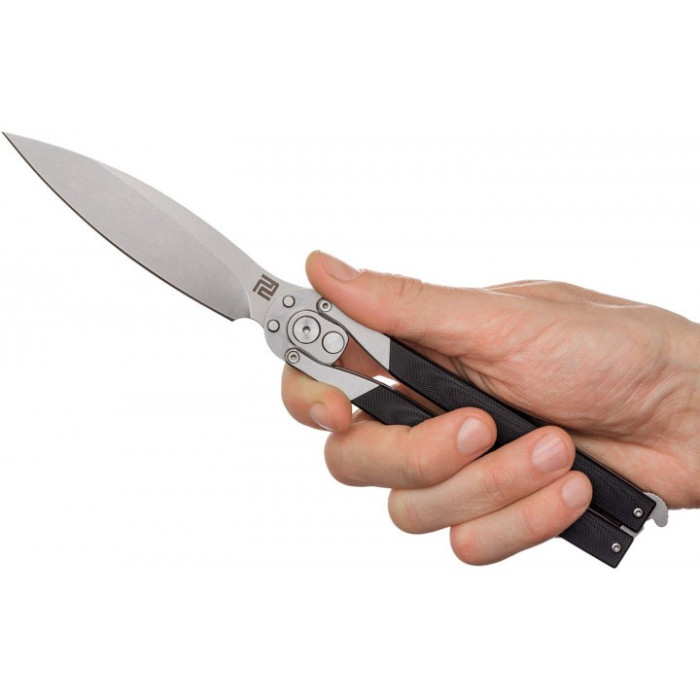 Нож Artisan Kinetic Balisong, D2, G10 Curved black  