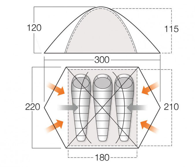 Палатка Vango Kruger 300 Moroccan Blue  