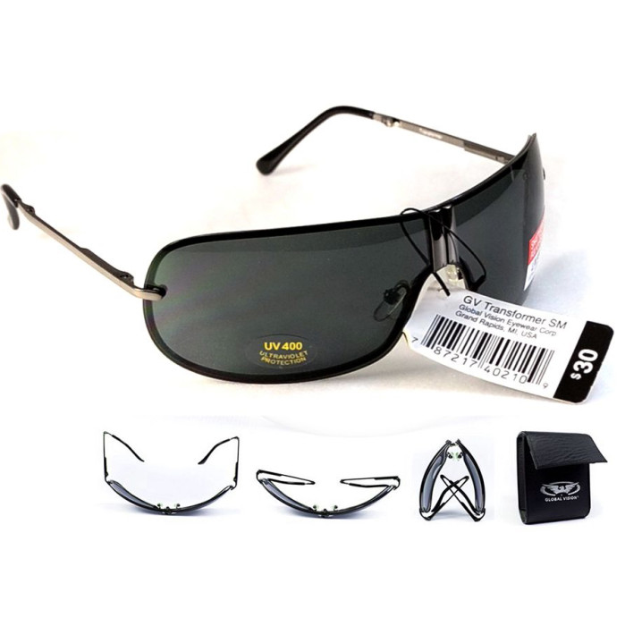 Очки Global Vision Transformer (smoke) черные в металлической оправе  