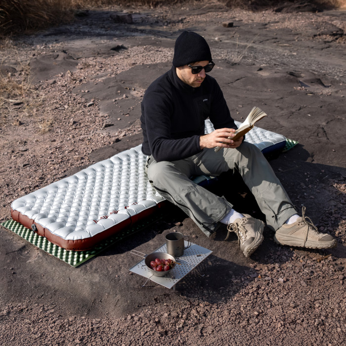 Матрас туристический надувной одноместный ультралегкий Naturehike Tuye R5.8 CNK2650WS031, 196 × 64 х 9 см, серебристый  