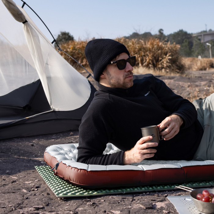 Матрас туристический надувной одноместный ультралегкий Naturehike Tuye R5.8 CNK2650WS031, 196 × 64 х 9 см, серебристый  