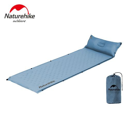 Коврик самонадувающийся одноместный с подушкой Naturehike CNH22DZ012, 30мм, голубой  