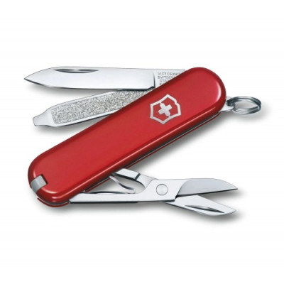 Нож-брелок Victorinox Classic SD Colors, Style Icon, Gift Box (0.6223.G) 7 функций, 58 мм, красный