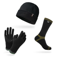 Акционный комплект DexShell носки Trekking Green DS636 + перчатки Drylite DG9946BLK + шапка Watch DH9912BLK