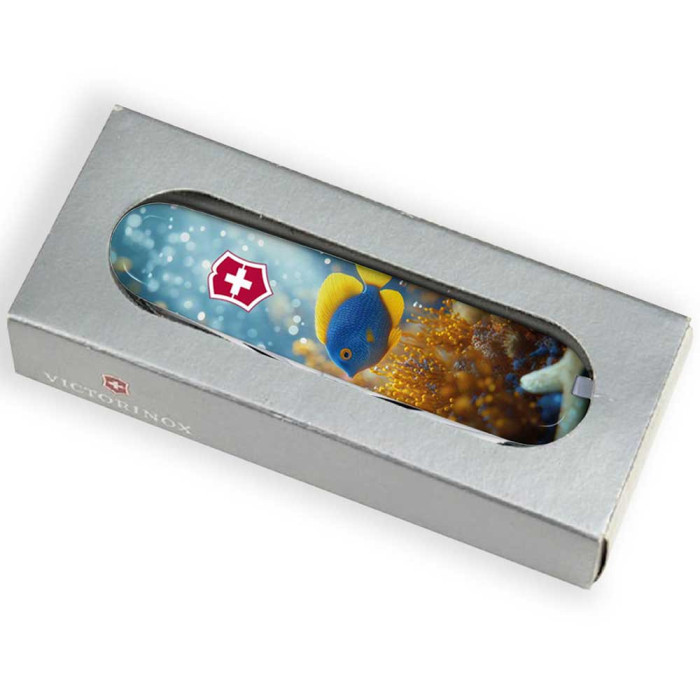 Складной нож Victorinox CAMPER DESIGN Желто-голубая рыбка  