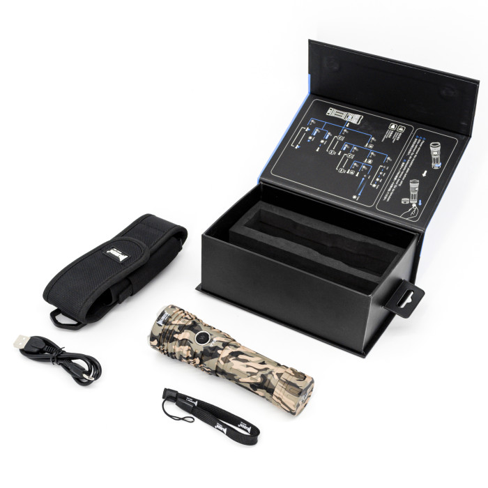 Тактический ручной фонарь Wuben T70 камуфляж, 4200 лм  