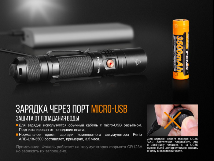 Фонарь Fenix UC35 V2.0 XP-L HI V3 + Multitool Fonarik 2020 акционный  