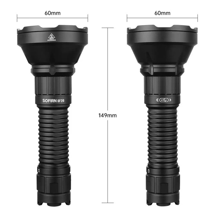 Фонарь Sofirn SF26 дальнобойный (луч до 960 м) 2000 лм с USB-C  