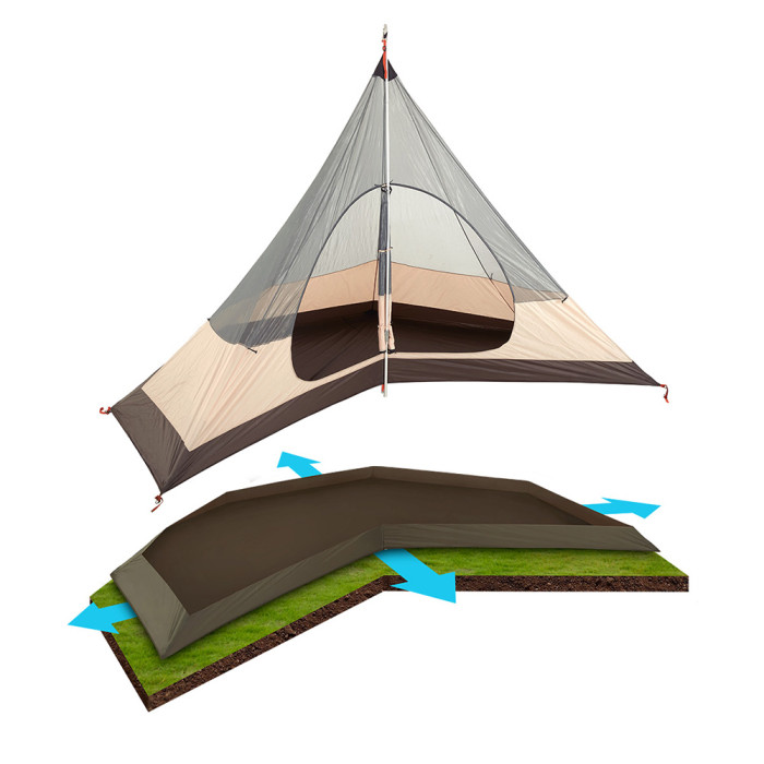 Палатка кемпинговая Naturehike TC 01 Pyramid 5-8 210T 65D polyester (NH17T200-L)  