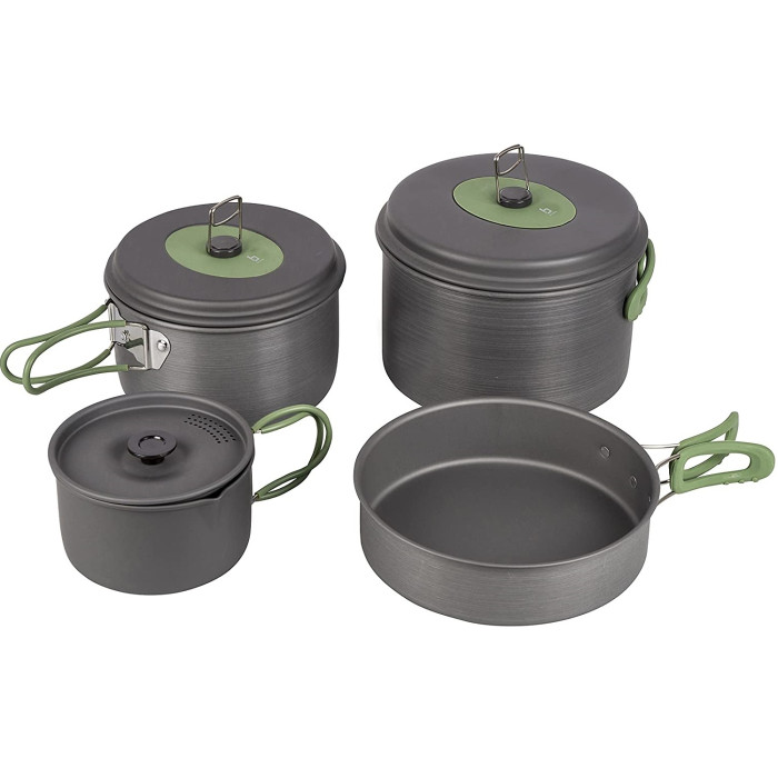 Набор посуды Bo-Camp Explorer 4 Pieces Hard Anodized Grey/Green (2200244)  