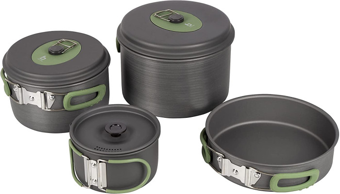Набор посуды Bo-Camp Explorer 4 Pieces Hard Anodized Grey/Green (2200244)  