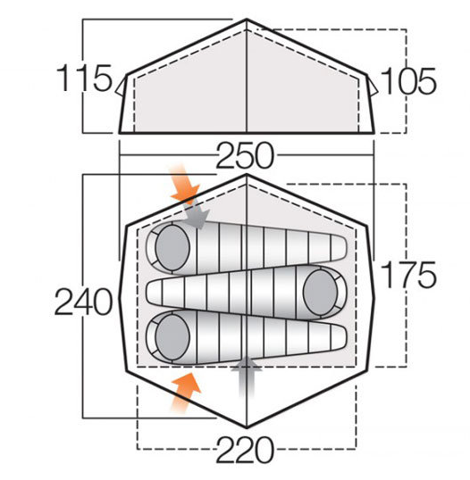 Палатка Vango Nevis 300 Pamir Green  