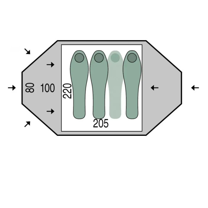 Палатка трехместная Pinguin Tornado 3, Green (PNG 123)  