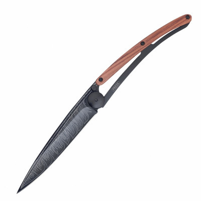 Нож Deejo Tattoo Wood Black 37 g, Rosewood, &quot;Feather&quot;