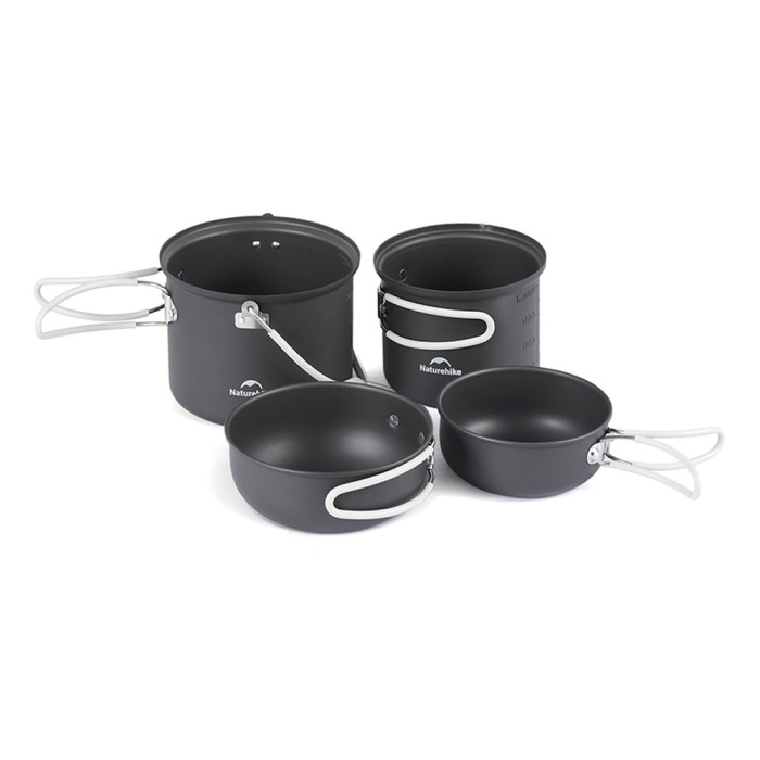 Набор посуды (2 кастрюли, 2 крышки) Naturehike NH18T018-G, алюминий  