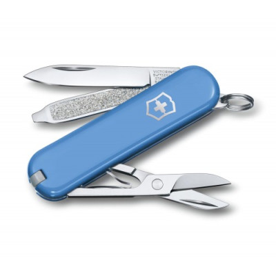 Нож-брелок Victorinox Classic SD Colors, Summer Rain, Gift Box (0.6223.28G) 7 функций, 58 мм, голубой