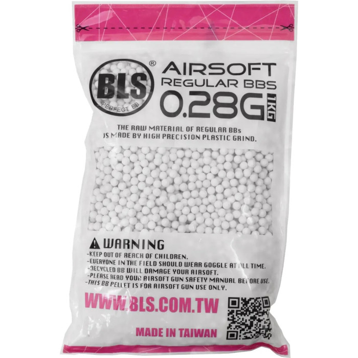 Страйкбольные шарики BLS Precision White 6 мм 0,28 г 1 кг  