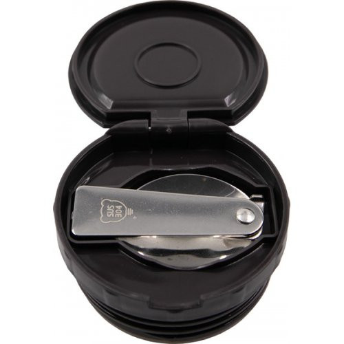 Термос Tramp с широким горлом 800 мл в чехле - черный  