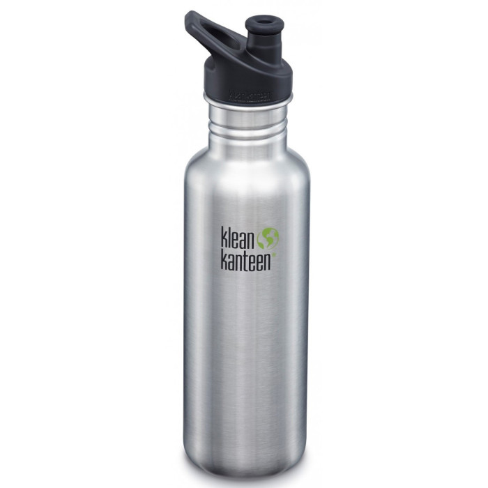 Спортивная бутылка для воды Klean Kanteen Classic Sport Cap 800 мл - серая  