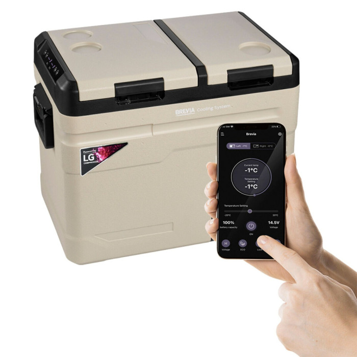 Портативный холодильник BREVIA 47L, двухкамерный (Компрессор LG) (23525)  