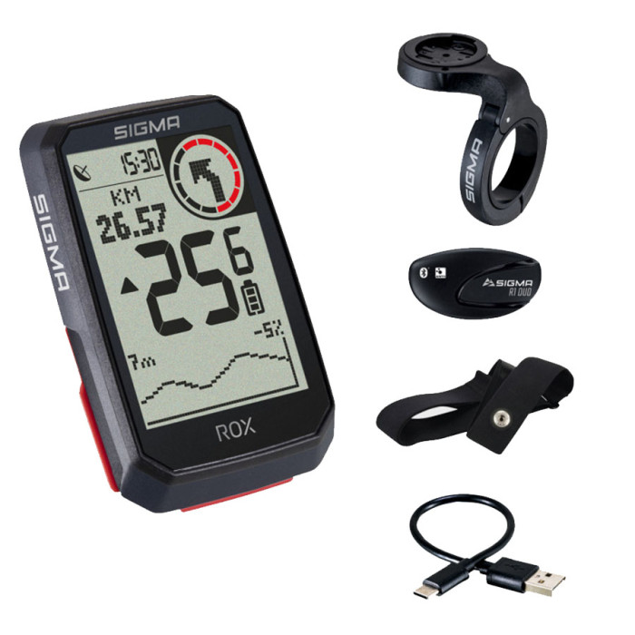 Велокомпьютер Sigma Sport ROX 4.0 Black HR Set  
